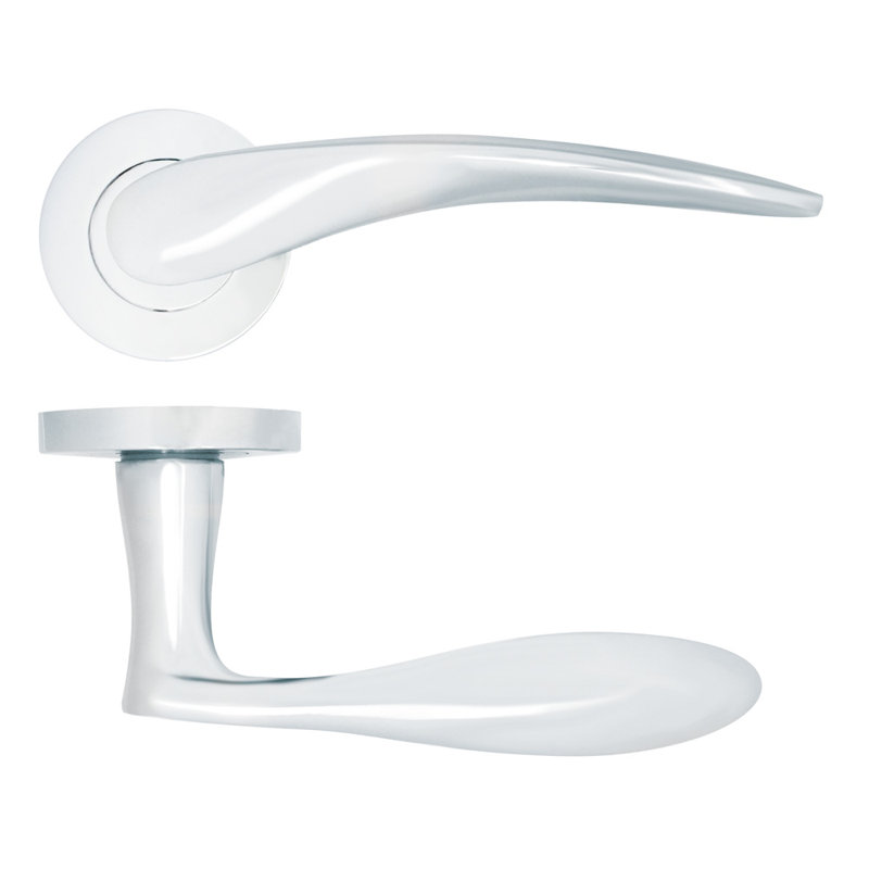 Single Dummy Door Handle, Polished Chrome