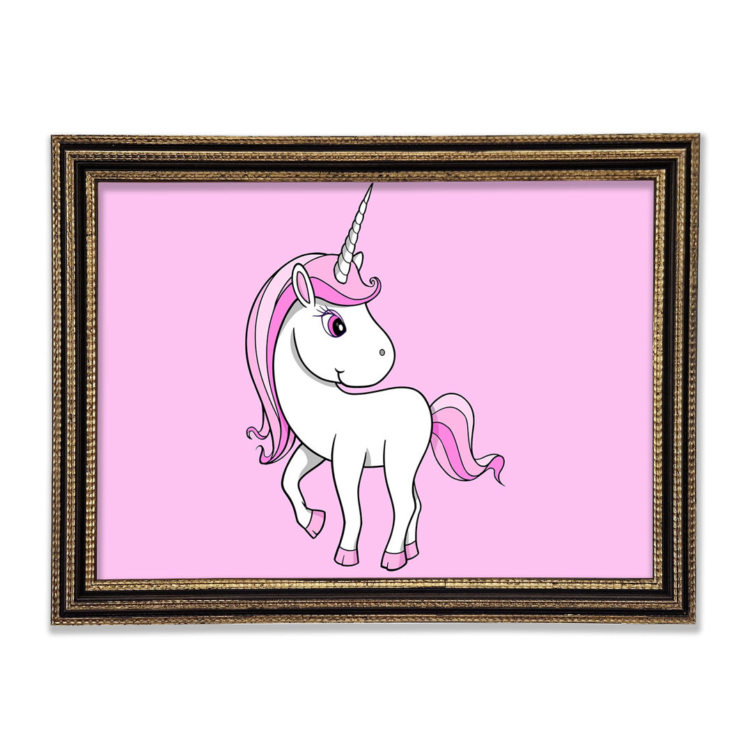 Einhorn Walking Pink - Druck