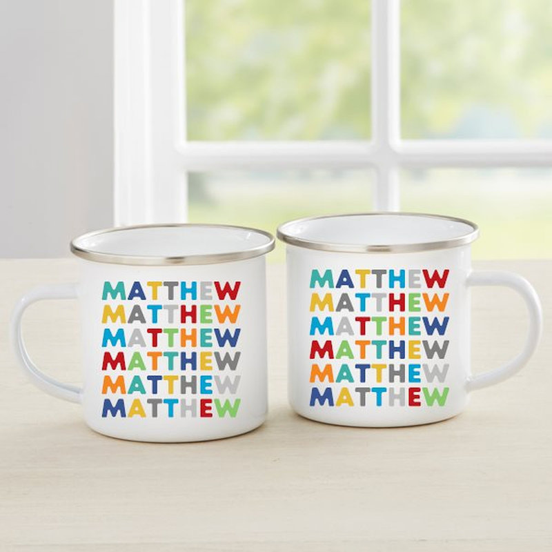 Tasse en émail personnalisée pour enfant Vibrant, Oui