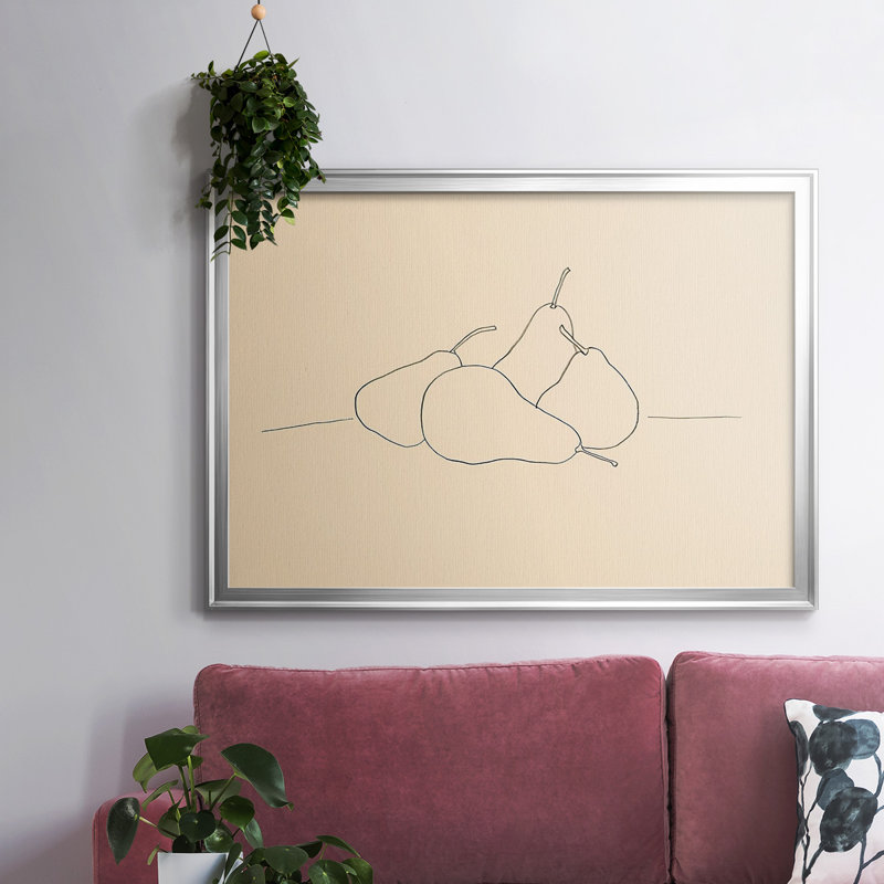 Fruit Line Dessin III, reproduction d'art sur toile, Argent, H 26 po x l 38 po x P 1,5 po