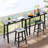 Metal Frame Rectangle Dining Table Accommodates 4-6 People w/ Foot Pedal