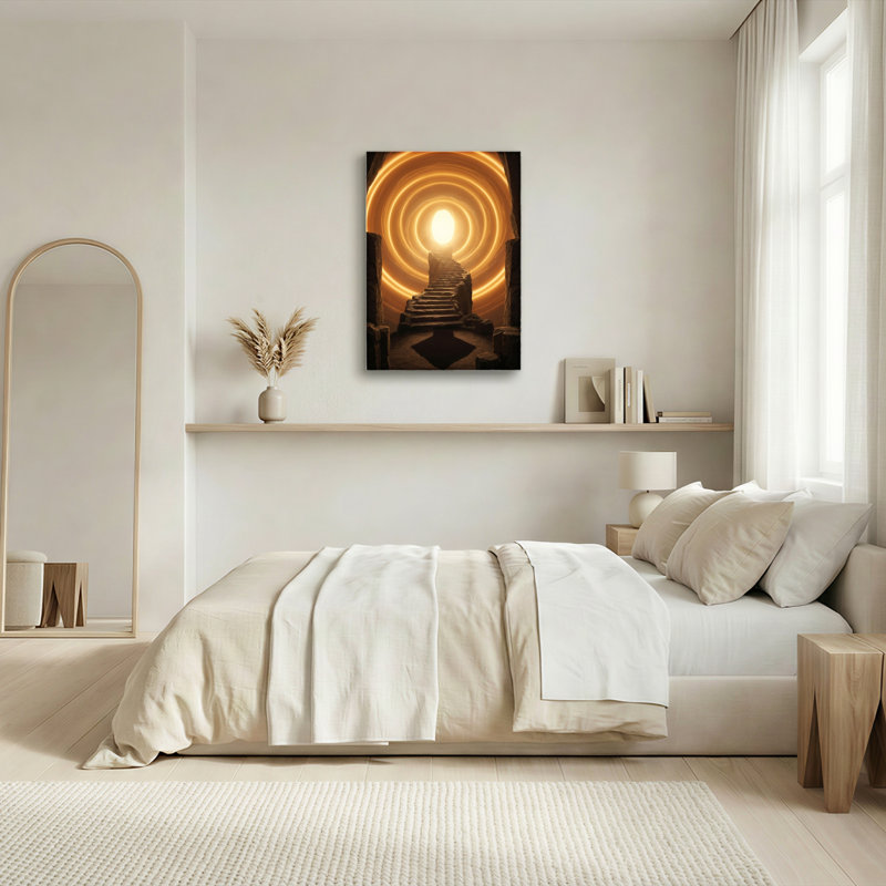 Golden Tunnel, reproduction d'art sur toile, ensemble de 1, Toile tendue, 24"H x 16"W