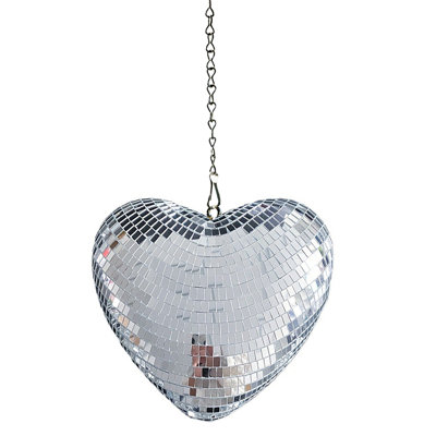 Heart Shaped Stage Mirror Balls Hanging Decor For Party Room Wedding Garden Reflective Handmade Gifts 4 Inch