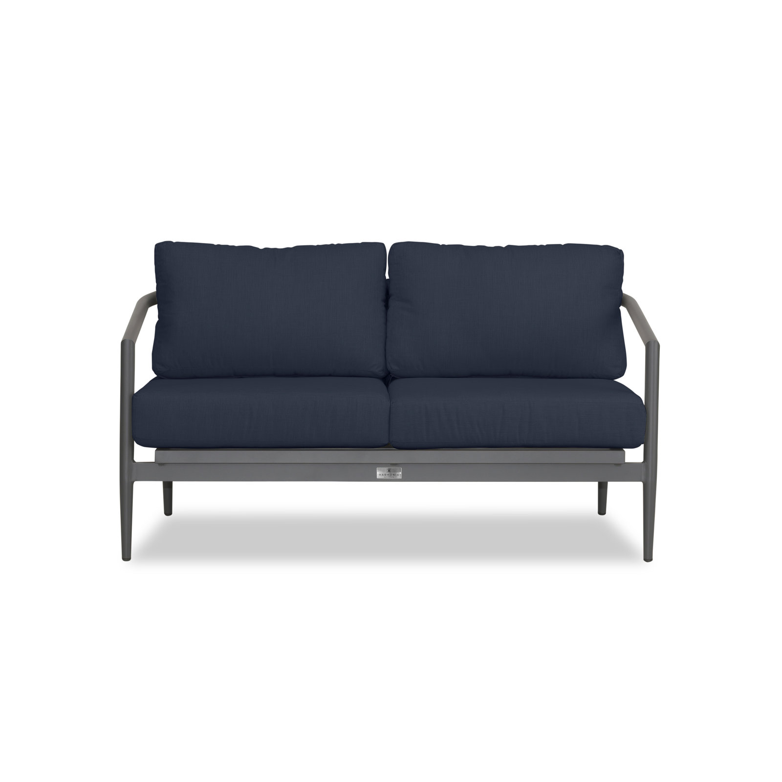 Delaine 57" Sunbrella® Patio Loveseat, Spectrum Indigo Sunbrella®, Slate