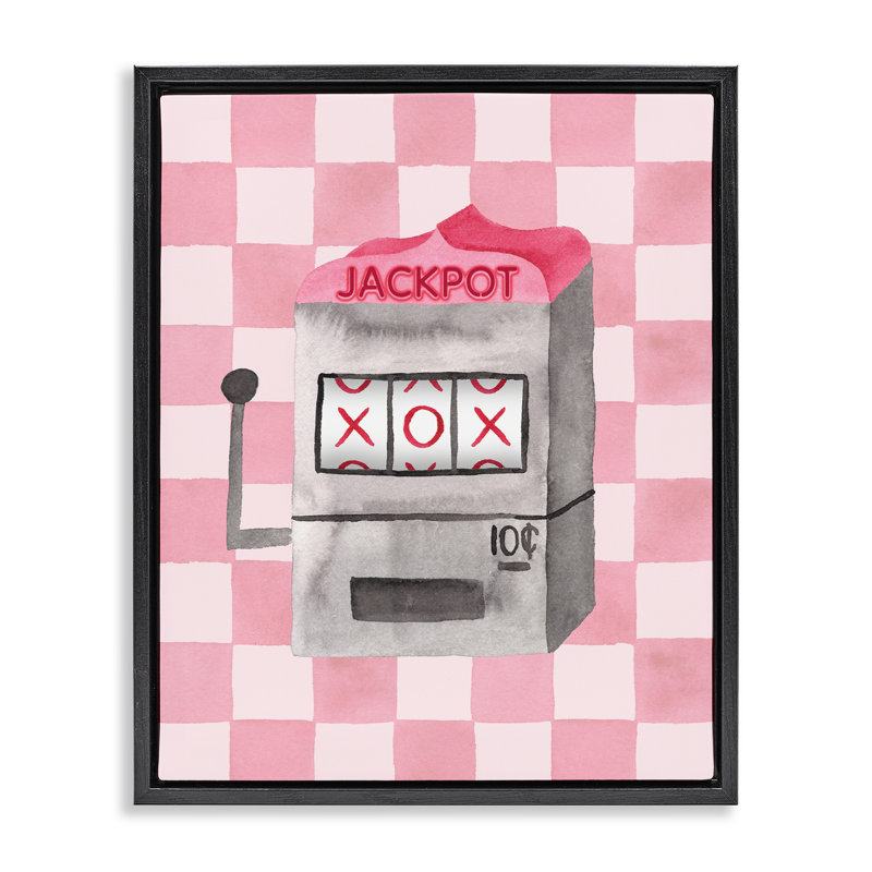 Cadre flottant pour machine à sous Jackpot, design par Nina Jacobs, H 31 po x l 25 po, Cadre flottant noir de jais
