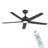 52" Emileo Ceiling Fan with LED Lights Black-1356281524