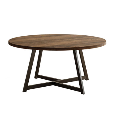 59 Inch Round Dining Table For 6 Person, Rustic Round Dining Room Table For Home Dining Room Kitchen, Circle Dining Table
