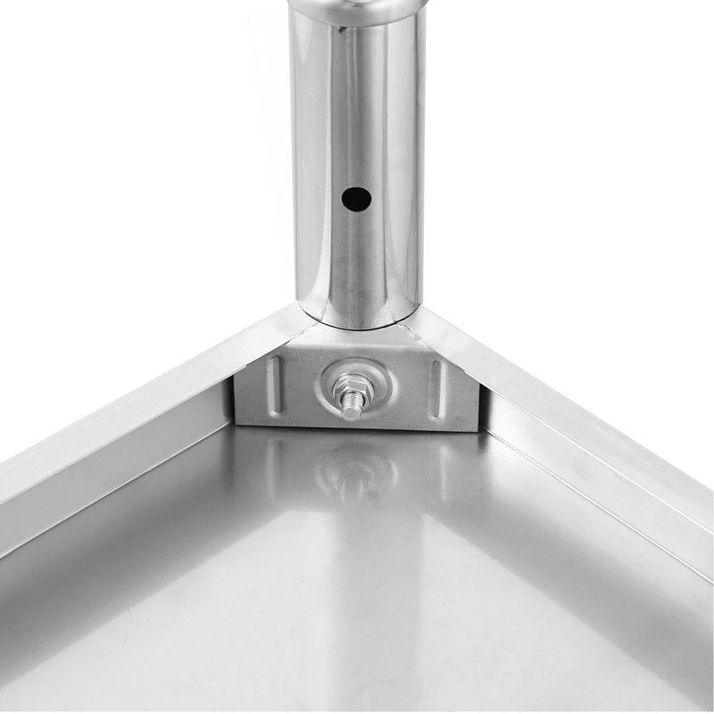 Table de travail en acier inoxydable, 61 x 61 x 66 cm, table de préparation alimentaire professionnelle, table de travail robuste avec dosseret sur 3 côtés, table de travail en métal à hauteur réglable pour restaurant, maison et hôtel
