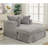 Oversized Corduroy Chaise Lounge with Movable Ottoman, Deep Seat Reclining Sofa with Thick Padded Cushion, Light Gray-1119530544