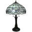 Lampe de table antique 23 "en verre coloré deux lumières 23"