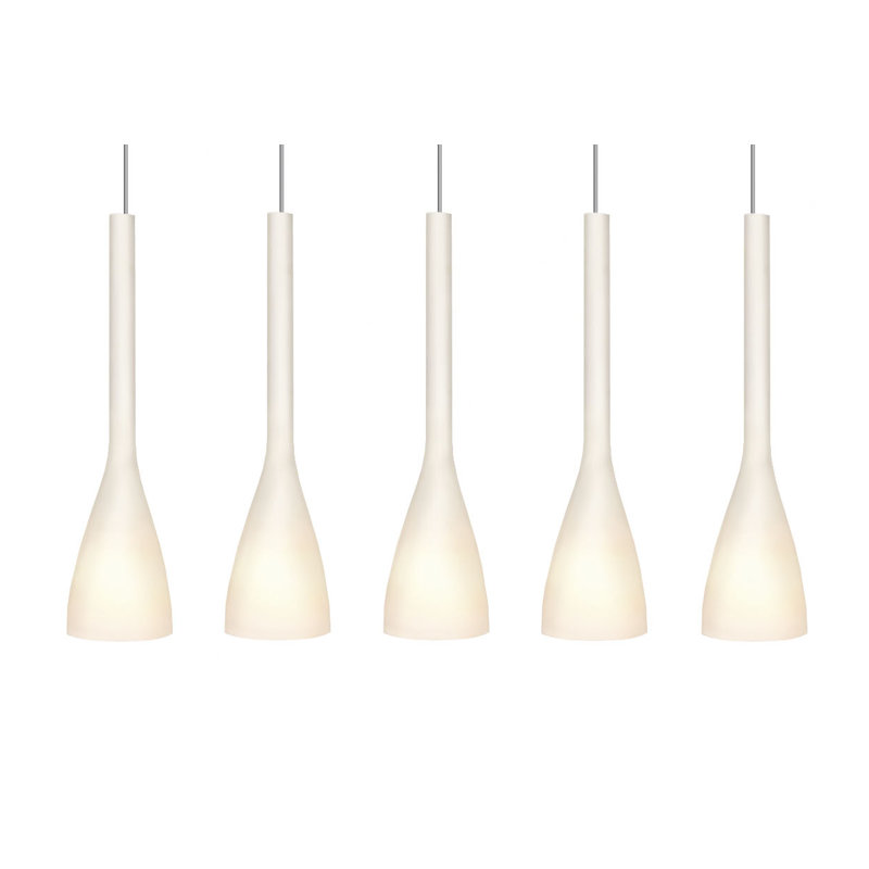 Alvarie 5 - Light Kitchen Island Pendant, Opal white/Inox
