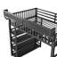 Lit mezzanine en métal peu encombrant avec rangement et DEL, conception moderne pour les adolescents