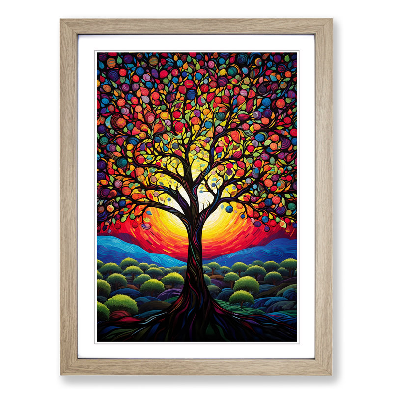 Single Picture Frame Print on Wood, Oak Framed, 34cm H x 25cm W