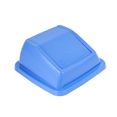 Couvercle de restaurant SEULEMENT: Couvercle de poubelle professionnelle Clean Tek, couvercle supérieur pivotant à 1 dôme - poubelle vendue séparément, forme carrée, plastique bleu, pour poubelle, robuste, pour intérieur et extérieur