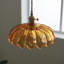 Scalloped Glass Flower Ceiling Hanging Light-Clear-84886320