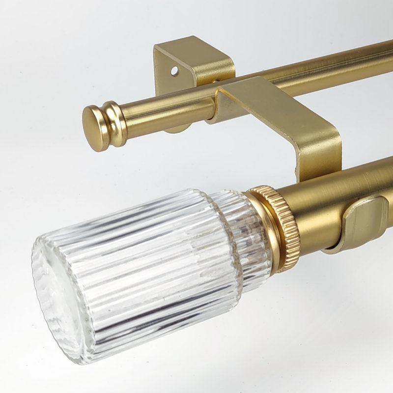 Ensemble de tringle à rideaux double réglable Judner Gold, 72" - 144"