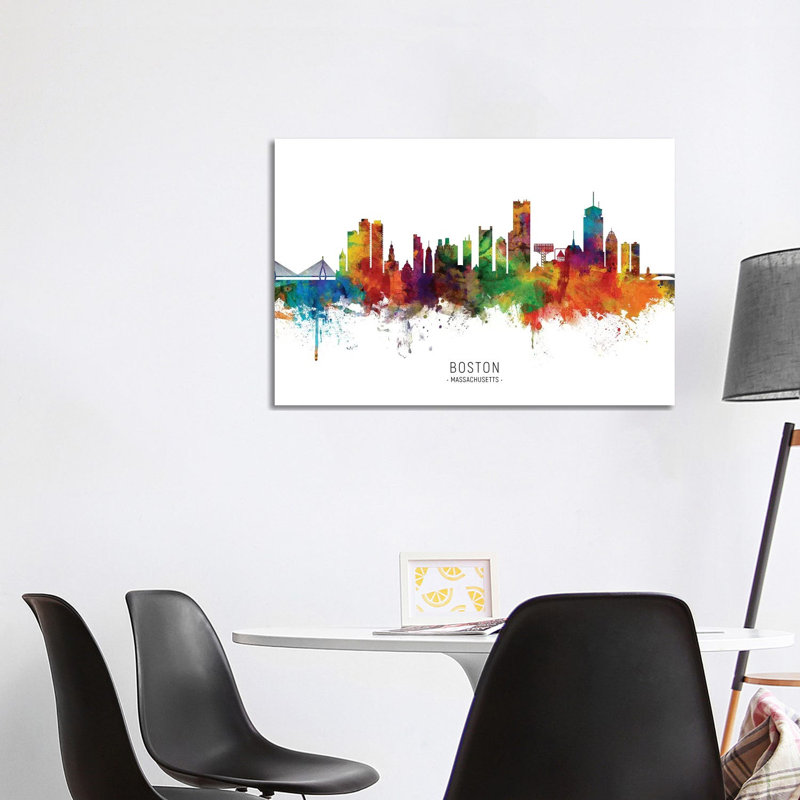 Boston Massachusetts Skyline by Michael Tompsett - 1 Piece Wrapped Canvas Painting, 101.6 cm H x 66.04 cm W x 3.175 cm D