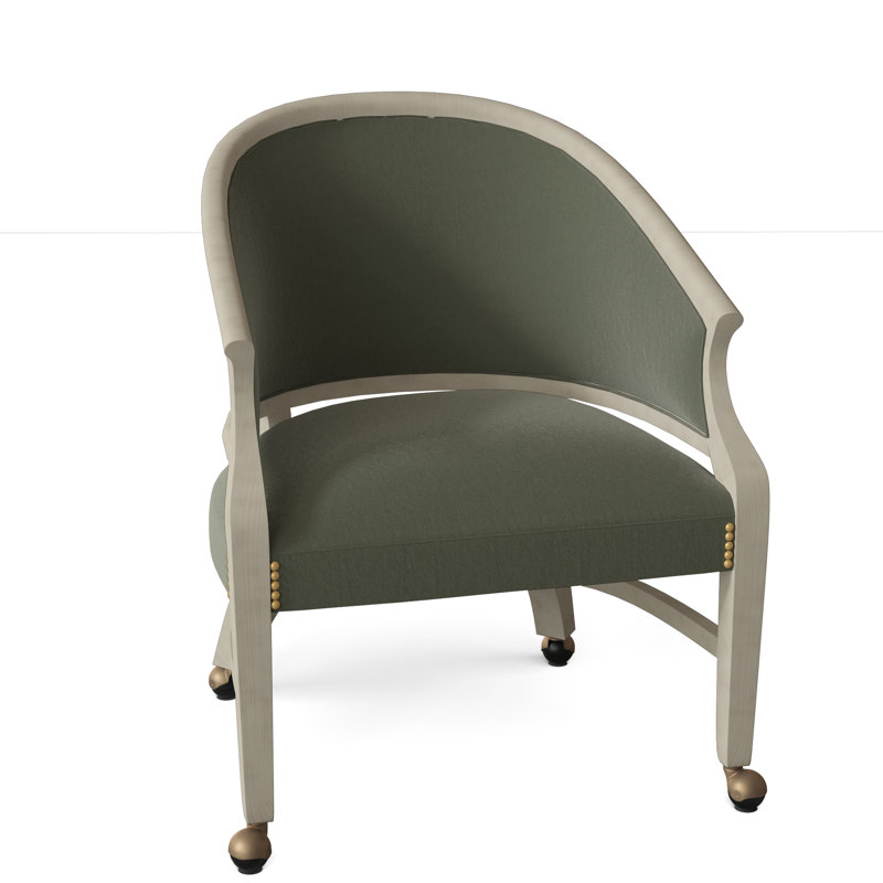 Fauteuil demi-tonneau pivotant de 26 po Danbury, Bronze vieilli, Saule 9953, Espresso