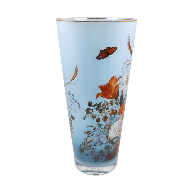 Glass Vase, 30cm H x 15cm W x 15cm D