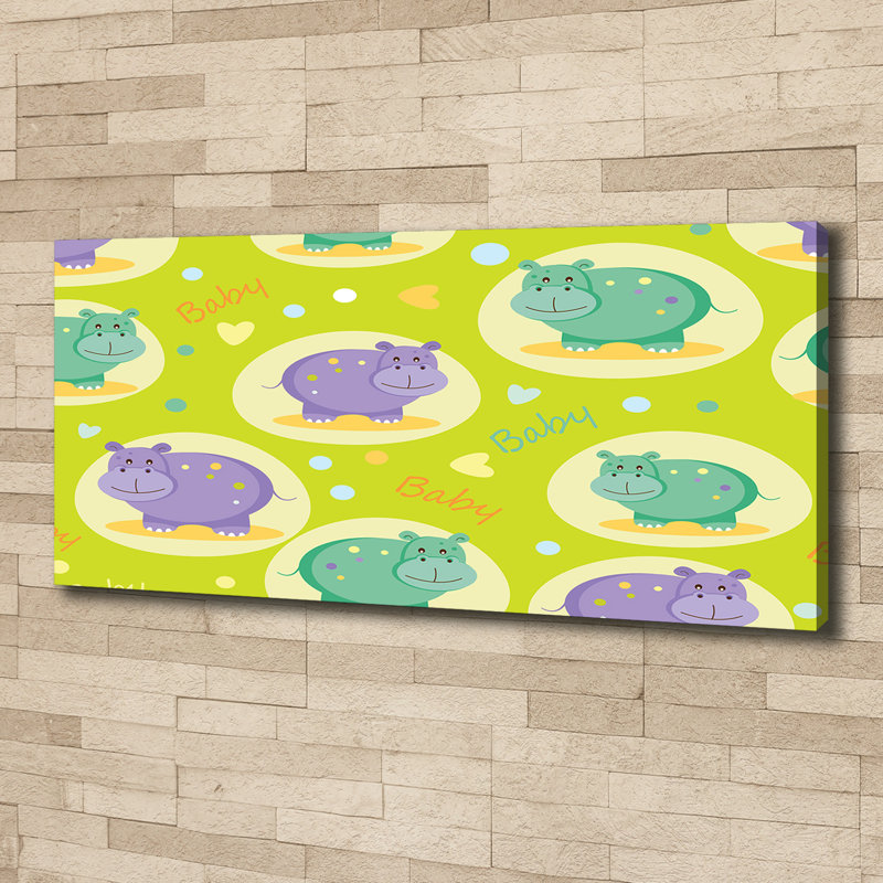 Hippos - Wrapped Canvas Print