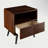 Rhombus Solid Rubber Wood Nightstand for Living Room & Bedroom, Drawer & Open Shelf-78076035