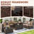 Caradog Wicker 6 - Person Patio Conversation Sets with Cushions, Coffee Table and 44" Fire Pit Table-902256871