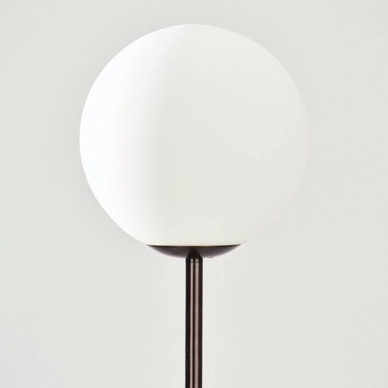 Luna 65" Bronze Modern LED Floor Lamp with Frosted Glass Globe