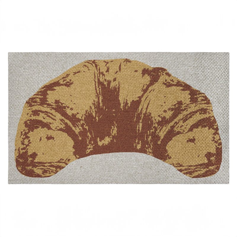 Tapis d'extérieur Pop Style Croissant, par Lil 'Rue, 18 po x 30 po, Croissant de style pop