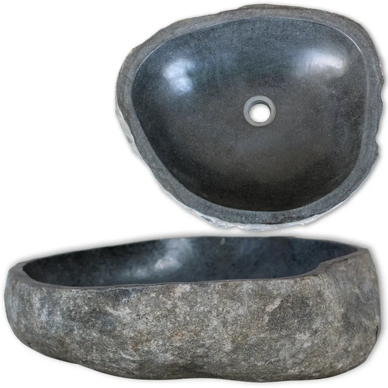 Luz Grey Stone Specialty Shape Bathroom Sink, 15cm H x 46cm W x 36cm D 