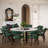 Wexford Collection Set of 2 Mid-Century Modern Upholstered Dining Chairs, Faux Leather Wood Accent Chairs with Arms and Casters for Dining Room, Kitchen or Office-10272574-24269172