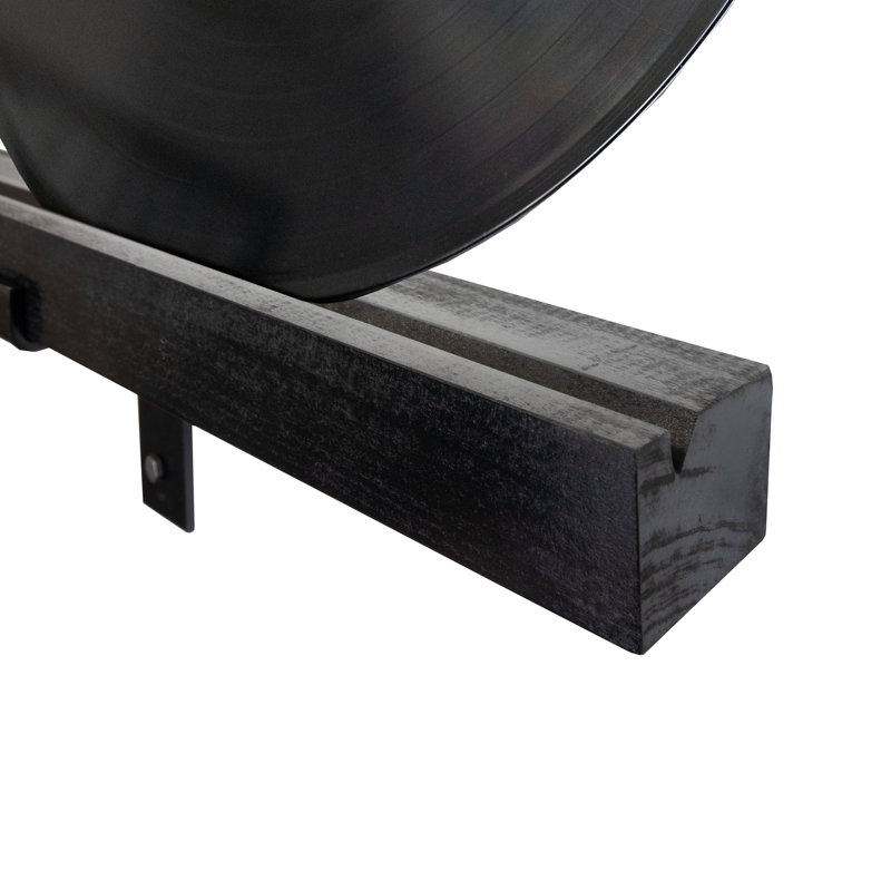 Rayne Record Display Shelves, 63x3x2, Black