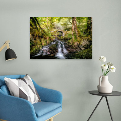 Fairy Bridge Abstract Contemporary Forest Landscape Wall Art by Lars Van De - Wrapped Canvas Print