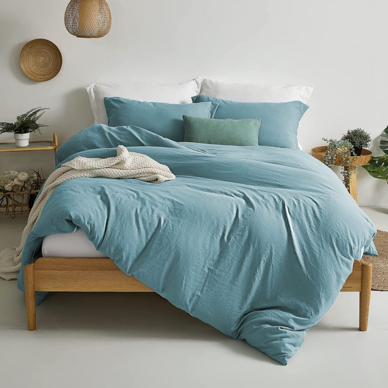 MILDLY Home essentials Super Soft Duvet Cover - 100% Washed Microfiber Comforter Cover Set 3 Pieces,Wrinkle-resistant and highly elastic