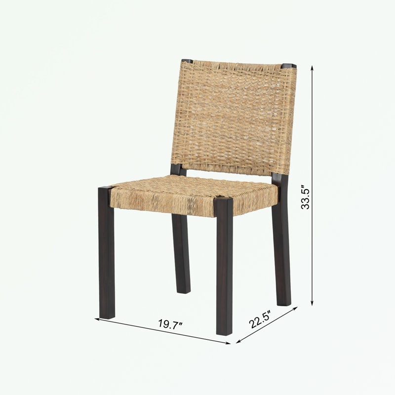 Ensemble de 2 chaises de salle à manger sans accoudoirs avec pieds robustes