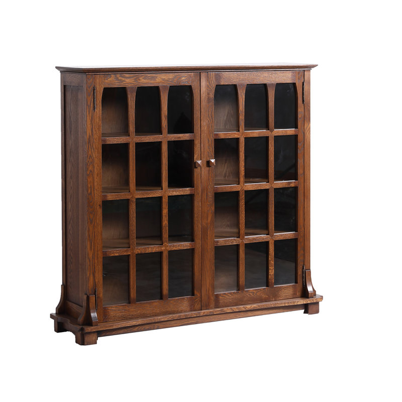 48" H x 51" W Solid Wood Standard Bookcase, Dark Brown