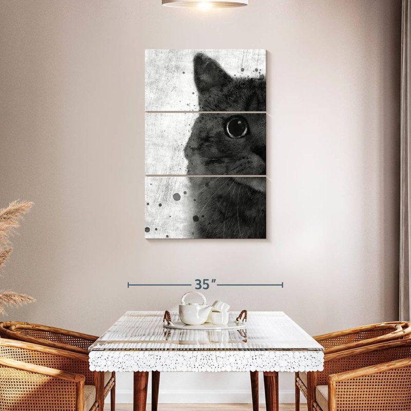Brampt Black And White Cat, 57" H x 36" W