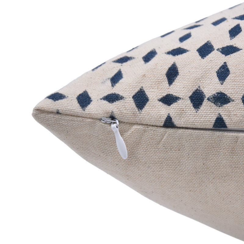 Housse de coussin à motif de blocs de coton Artisan, Carré, 18 po x 18 po