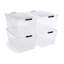 Bacs de rangement en plastique transparent de 95 pte avec couvercles Rubbermaid, paquet de 4