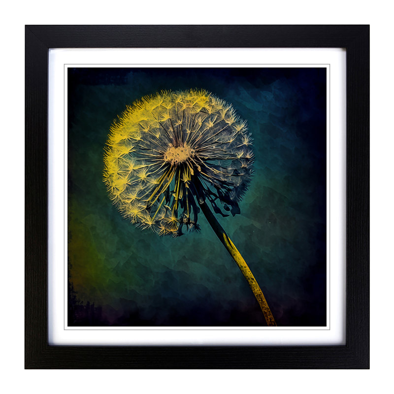 Dandelion Post-Impressionism - Framed Print, Black