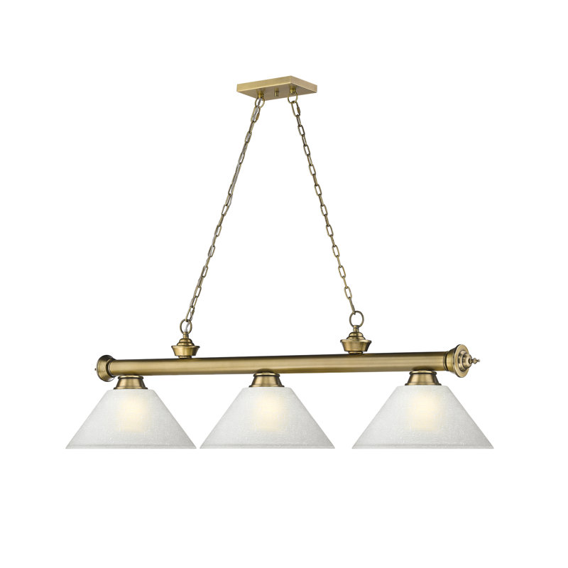 Annaleisa 3 - Light Pool Table Lights Pendant, White Linen