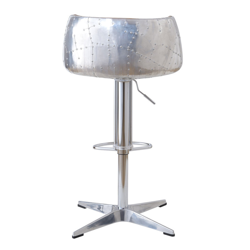 Mayyadah Upholstered Genuine Leather Adjustable Height Counter Stool
