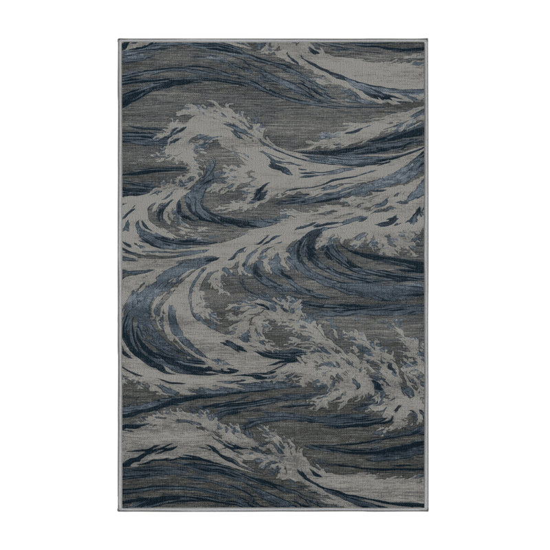  Tapis bord de mer lavable Stormy Seas, Rectangle 4pi x 6 pi