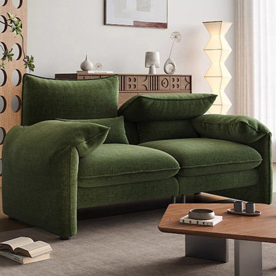 Green Chenille Modular Sofa cushion Loveseat