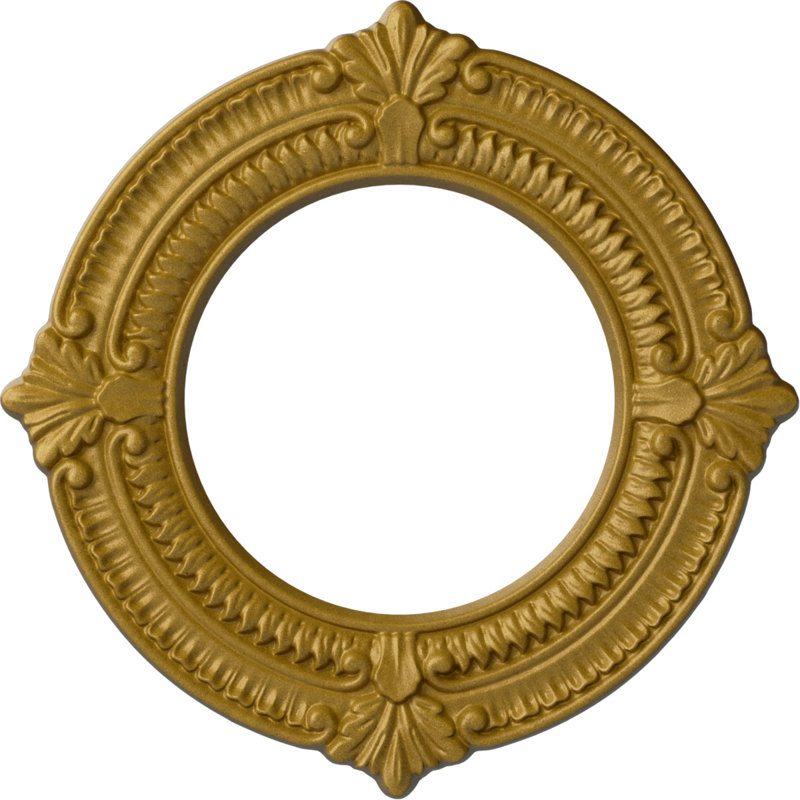 Médaillon de plafond H 11,125 po x l 11,125 po x P 0,625 po Benson, Or du Pharaon