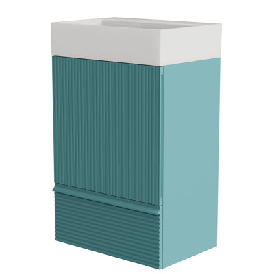 Meuble-lavabo rayé avec lavabo en céramique