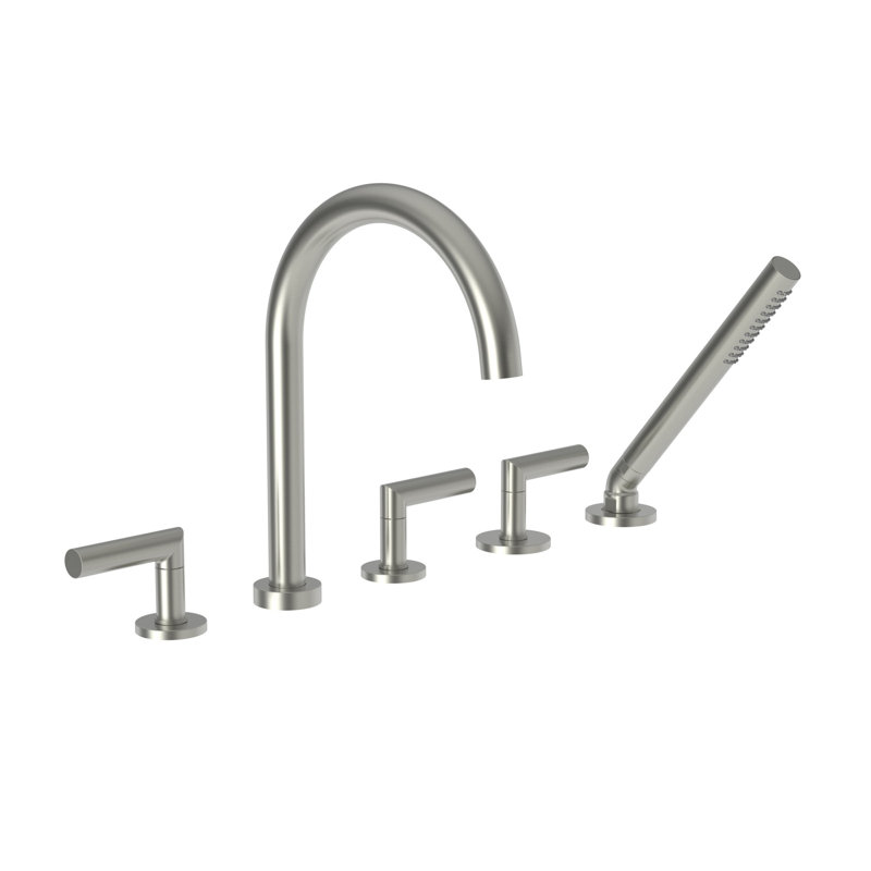 Pavani Bathroom Roman Tub Faucet with Handshower, Satin Nickel (PVD)