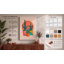 Potted Saguaro in Teal Geometric - Wrapped Canvas-440788793-440788799
