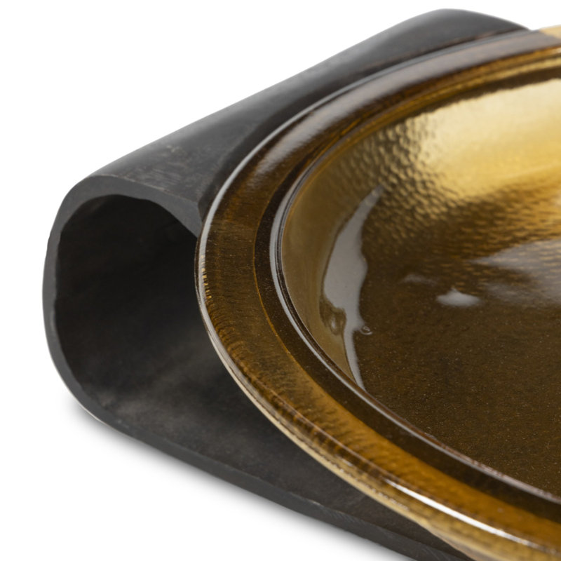 Runa Decorative Bowl, Amber/Distressed Bronze