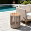 Table d'appoint d'extérieur ronde en bois massif avec base en corde-959861255