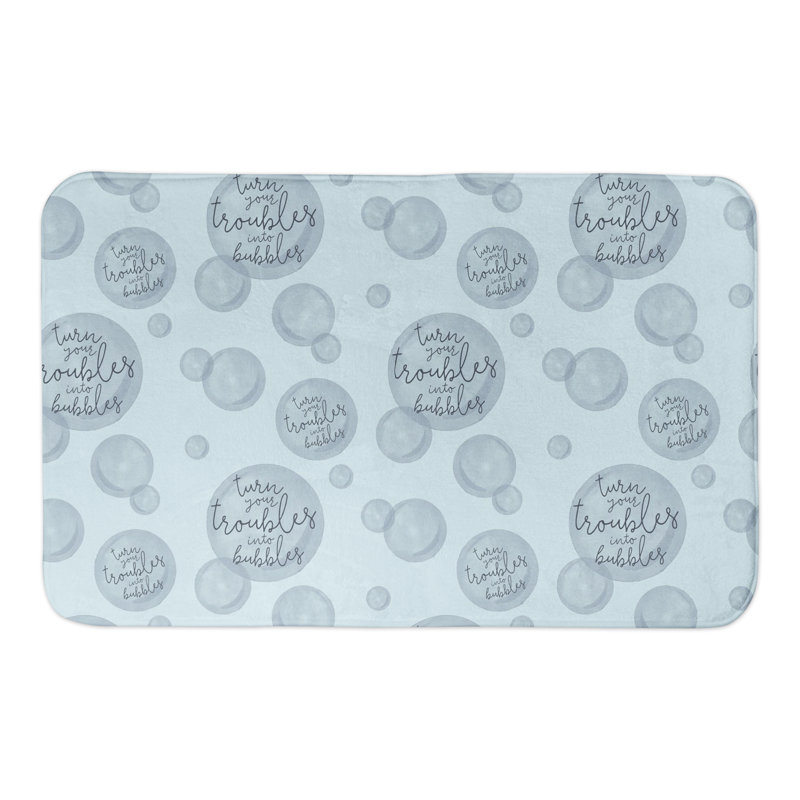 Tapis de bain Turn Your Trouble In Bubbles, Bleu